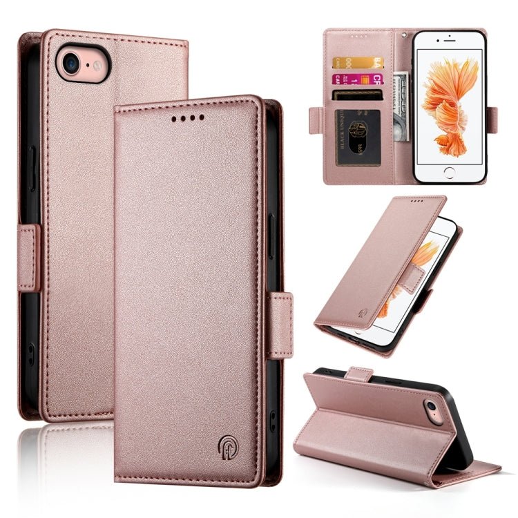 iPhone 14/15 Side Buckle Magnetic Frosted Leather Phone Case