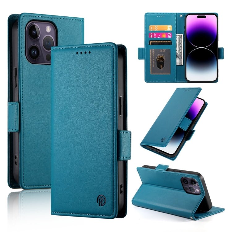 iPhone 14/15 Side Buckle Magnetic Frosted Leather Phone Case