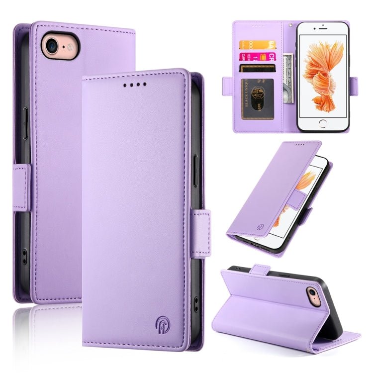 iPhone 14/15 Side Buckle Magnetic Frosted Leather Phone Case