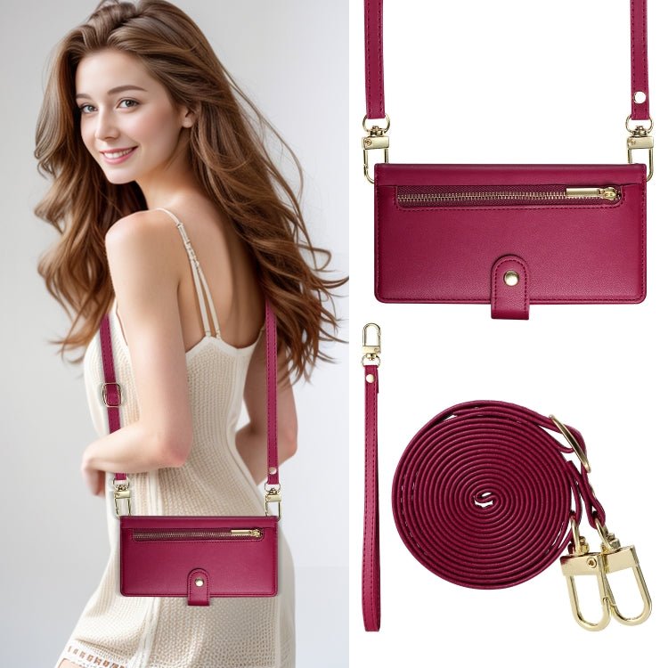 iPhone 14/15/16 Nine Card - slot Zipper Wallet Bag Leather Phone Case