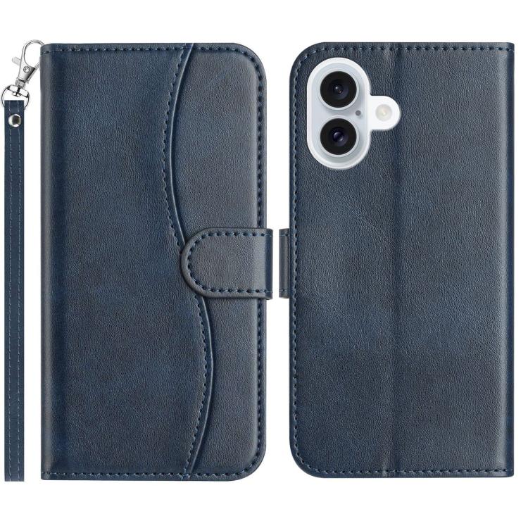 iPhone 14/15/16 Series Dual - Folded S - shape Leather Phone Case