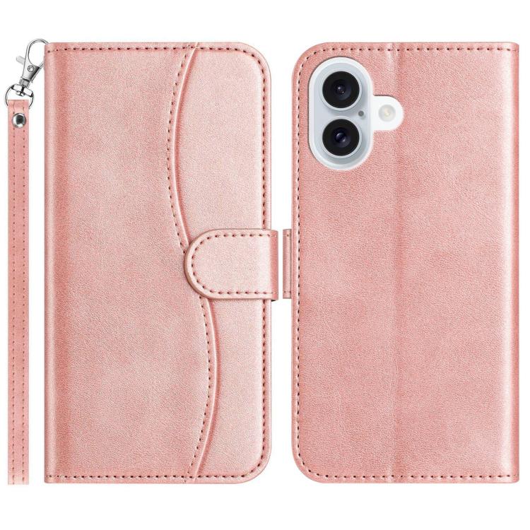 iPhone 14/15/16 Series Dual - Folded S - shape Leather Phone Case