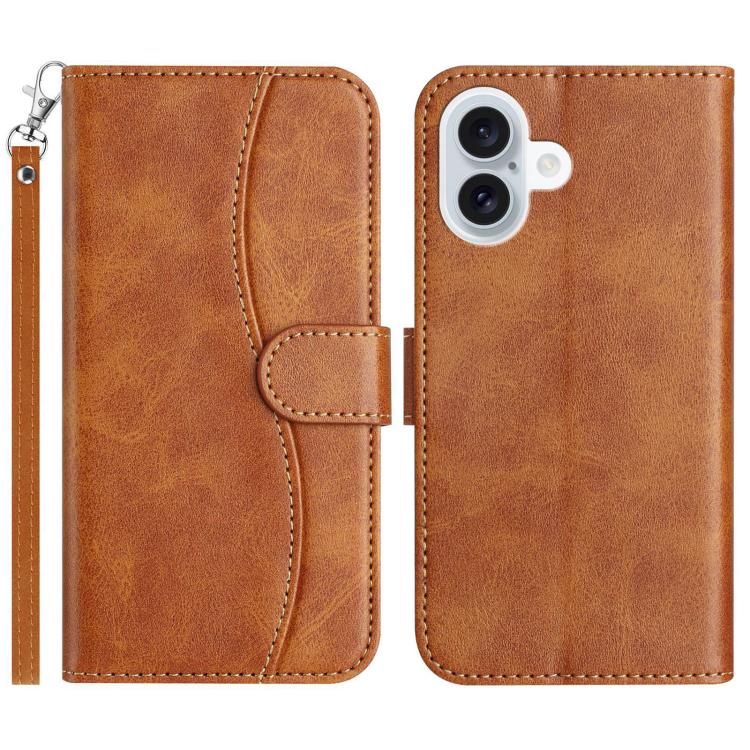 iPhone 14/15/16 Series Dual - Folded S - shape Leather Phone Case