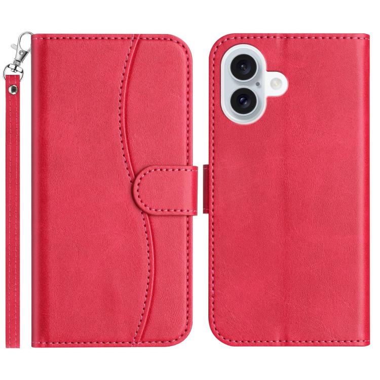 iPhone 14/15/16 Series Dual - Folded S - shape Leather Phone Case