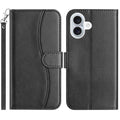 iPhone 14/15/16 Series Dual - Folded S - shape Leather Phone Case