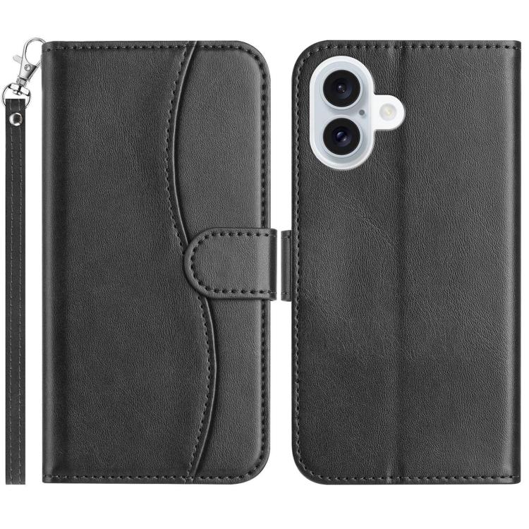 iPhone 14/15/16 Series Dual - Folded S - shape Leather Phone Case