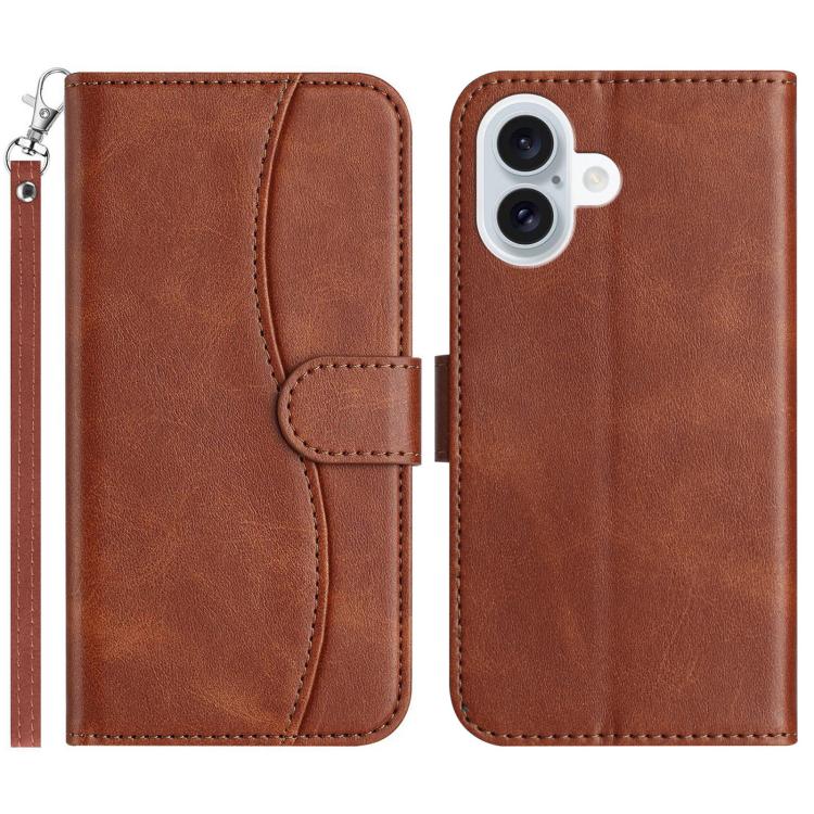 iPhone 14/15/16 Series Dual - Folded S - shape Leather Phone Case