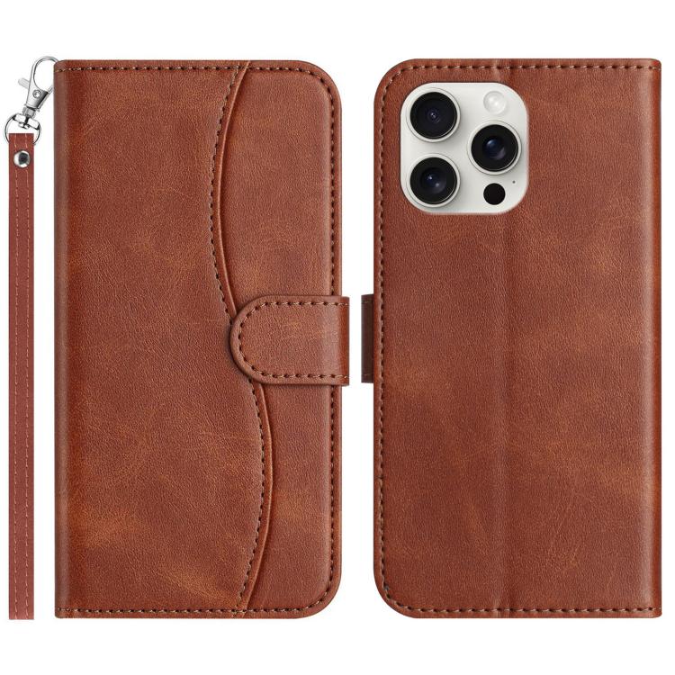 iPhone 14/15/16 Series Dual - Folded S - shape Leather Phone Case