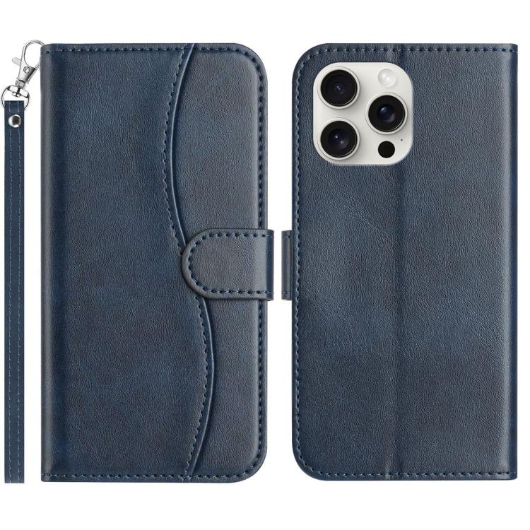iPhone 14/15/16 Series Dual - Folded S - shape Leather Phone Case