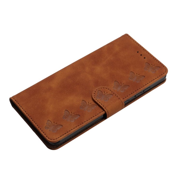 iPhone 14/15/16 Series Seven Butterflies Embossed Leather Phone Case