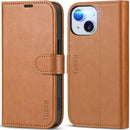 iPhone 15 4 Card Holder Kickstand PU Leather Magnetic Closure Protective Flip Cover