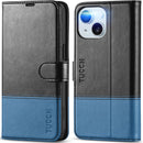 iPhone 15 4 Card Holder Kickstand PU Leather Magnetic Closure Protective Flip Cover