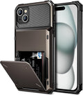 iPhone 15 Case Card Holder 4 - Card Dual Layer Heavy Duty Shockproof Wallet Case
