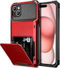 iPhone 15 Case Card Holder 4 - Card Dual Layer Heavy Duty Shockproof Wallet Case