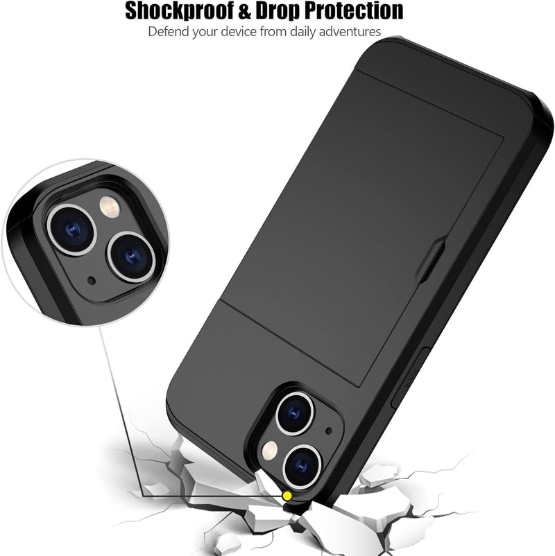 iPhone 15 Case Holder Protective Shockproof Hidden Card Slim Wallet Cover - Gorilla Cases