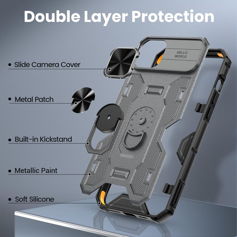 iPhone 15 Case Stand Built - in 360° Rotate Ring Kickstand Protective Phone Cover Case - Gorilla Cases