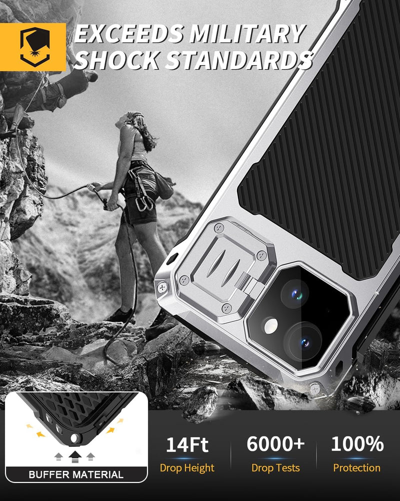 iPhone 15 Metal Case Heavy Duty Protective Rugged Full Body Magnetic Cover - Gorilla Cases