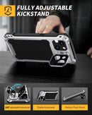 iPhone 15 Metal Case Heavy Duty Protective Rugged Full Body Magnetic Cover