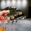 iPhone 15 Plus 6.7'', 3D Cartoon case Gold Teddy Bear Sparkle Bling Cover