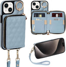 iPhone 15 Plus 6.7'' Wallet Case Crossbody Zipper Purse RFID Blocking Card Holders