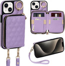 iPhone 15 Plus 6.7'' Wallet Case Crossbody Zipper Purse RFID Blocking Card Holders