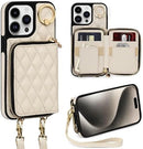 iPhone 15 Plus 6.7'' Wallet Case Crossbody Zipper Purse RFID Blocking Card Holders