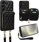 iPhone 15 Plus 6.7'' Wallet Case Crossbody Zipper Purse RFID Blocking Card Holders