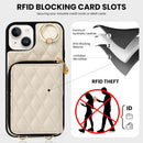 iPhone 15 Plus 6.7'' Wallet Case Crossbody Zipper Purse RFID Blocking Card Holders