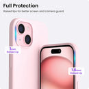 Slim liquid silicone iPhone 15 Plus case three layer soft gel rubber protective full cover