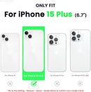 Slim liquid silicone iPhone 15 Plus case three layer soft gel rubber protective full cover