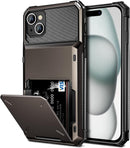 iPhone 15 Plus Case Card Holder Dual Layer Heavy Duty Shockproof Cover Case
