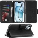 iPhone 15 Plus Case Card Holder Wrist Strap Wallet Flip Cover