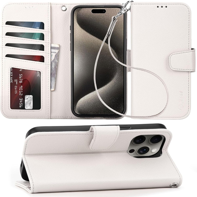 iPhone 15 Plus Case Card Holder Wrist Strap Wallet Flip Cover - Gorilla Cases