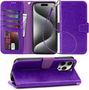 iPhone 15 Plus Case Card Holder Wrist Strap Wallet Flip Cover