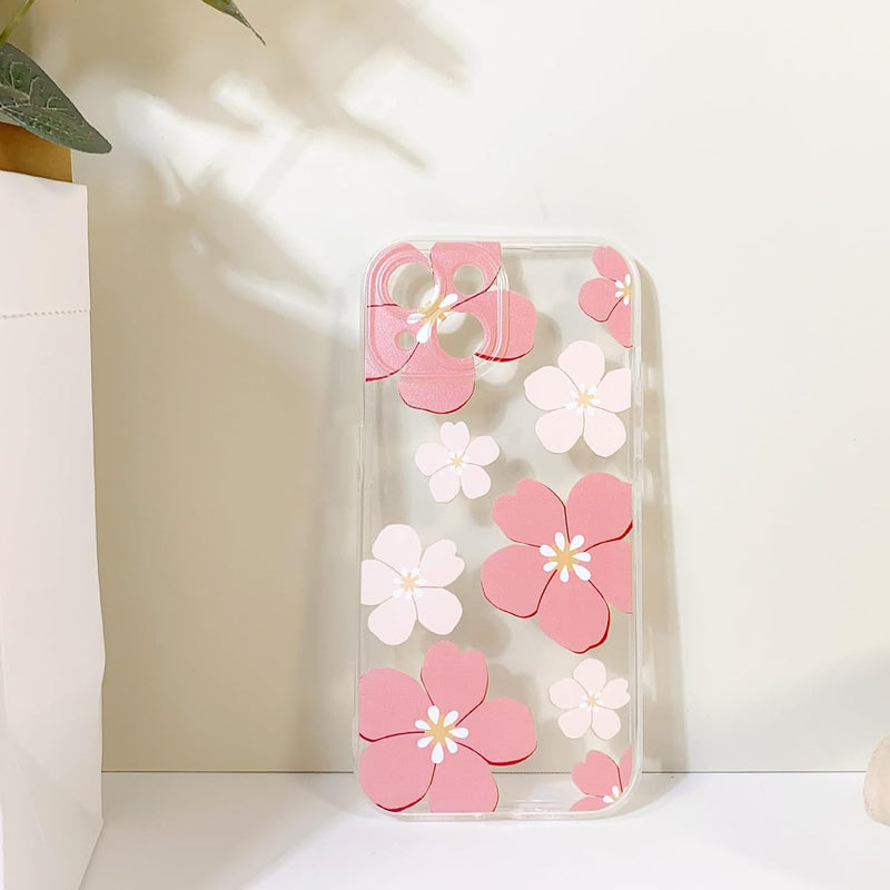 iPhone 15 Plus Case Cute Clear Oil Flower Floral Design Girls Shockproof Protective - Gorilla Cases