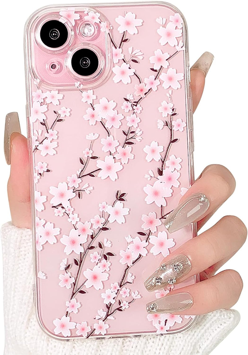 iPhone 15 Plus Case Cute Clear Oil Flower Floral Design Girls Shockproof Protective - Gorilla Cases