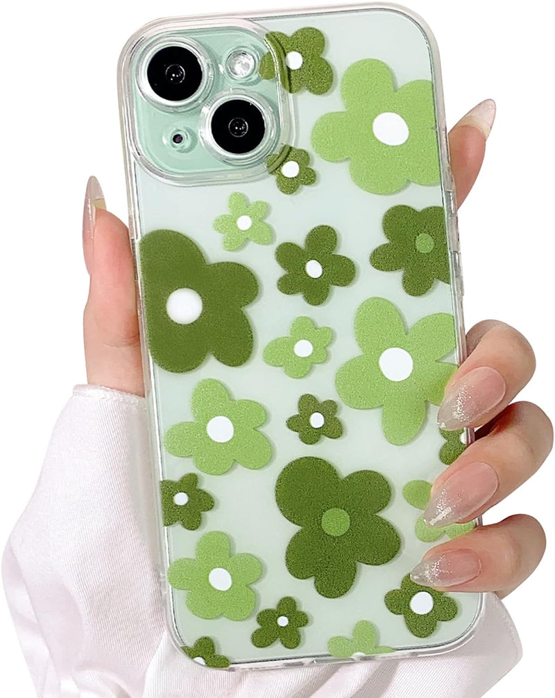 iPhone 15 Plus Case Cute Clear Oil Flower Floral Design Girls Shockproof Protective - Gorilla Cases