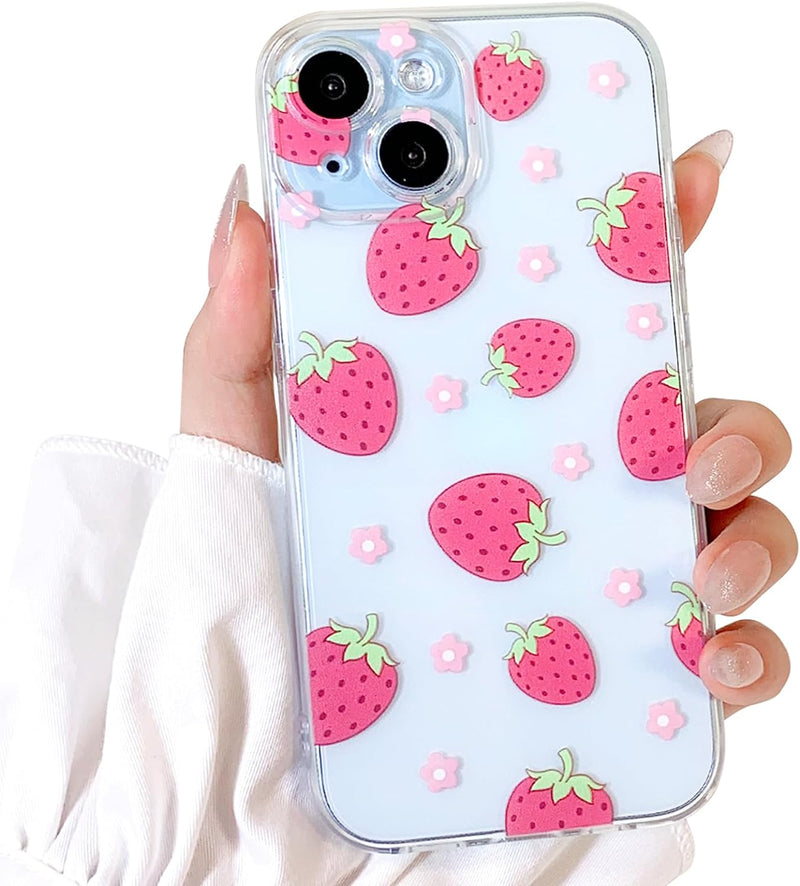 iPhone 15 Plus Case Cute Clear Oil Flower Floral Design Girls Shockproof Protective - Gorilla Cases