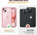 iPhone 15 Plus Case Full Body Rugged Case Glass Camera Lens Protector