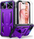iPhone 15 Plus Heavy Duty Shockproof Kickstand Cover Case