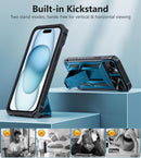 iPhone 15 Plus Heavy Duty Shockproof Kickstand Cover Case