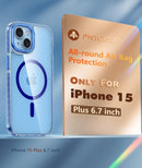 iPhone 15 Plus Case Magnetic Circle Metal Button Full Body Protective Cell Phone Cover