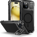 iPhone 15 Plus Metal Case Glass Screen Protector Heavy Duty Aluminum Alloy Cover