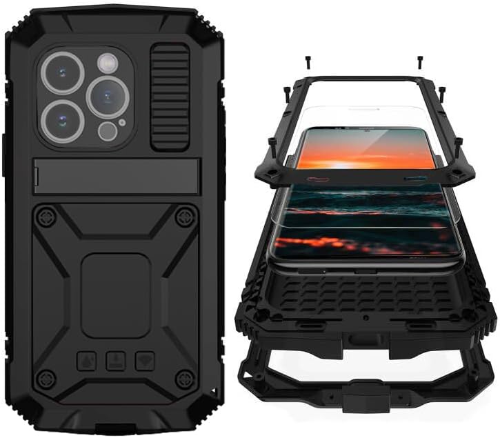 iPhone 15 Plus Metal Case Screen Protector Camera Protector Military Rugged Heavy Duty Shockproof Case - Gorilla Cases