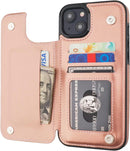 iPhone 15 Plus Wallet Case Card Holder PU Leather Kickstand Card Slots Case