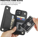 iPhone 15 Plus Wallet Case Card Holder PU Leather Kickstand Card Slots Case