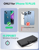iPhone 15 Plus Wallet Case PU Leather Flip Folio Case Phone Cover 6.7 Inch