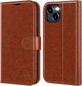 iPhone 15 Plus Wallet Case PU Leather Flip Folio Case Phone Cover 6.7 Inch