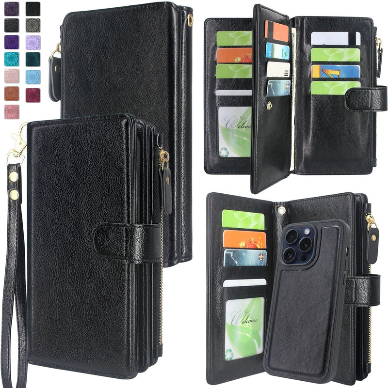 iPhone 15 Pro 5G 6.1 inch Wallet Case Detachable Removable Phone Cover - Gorilla Cases