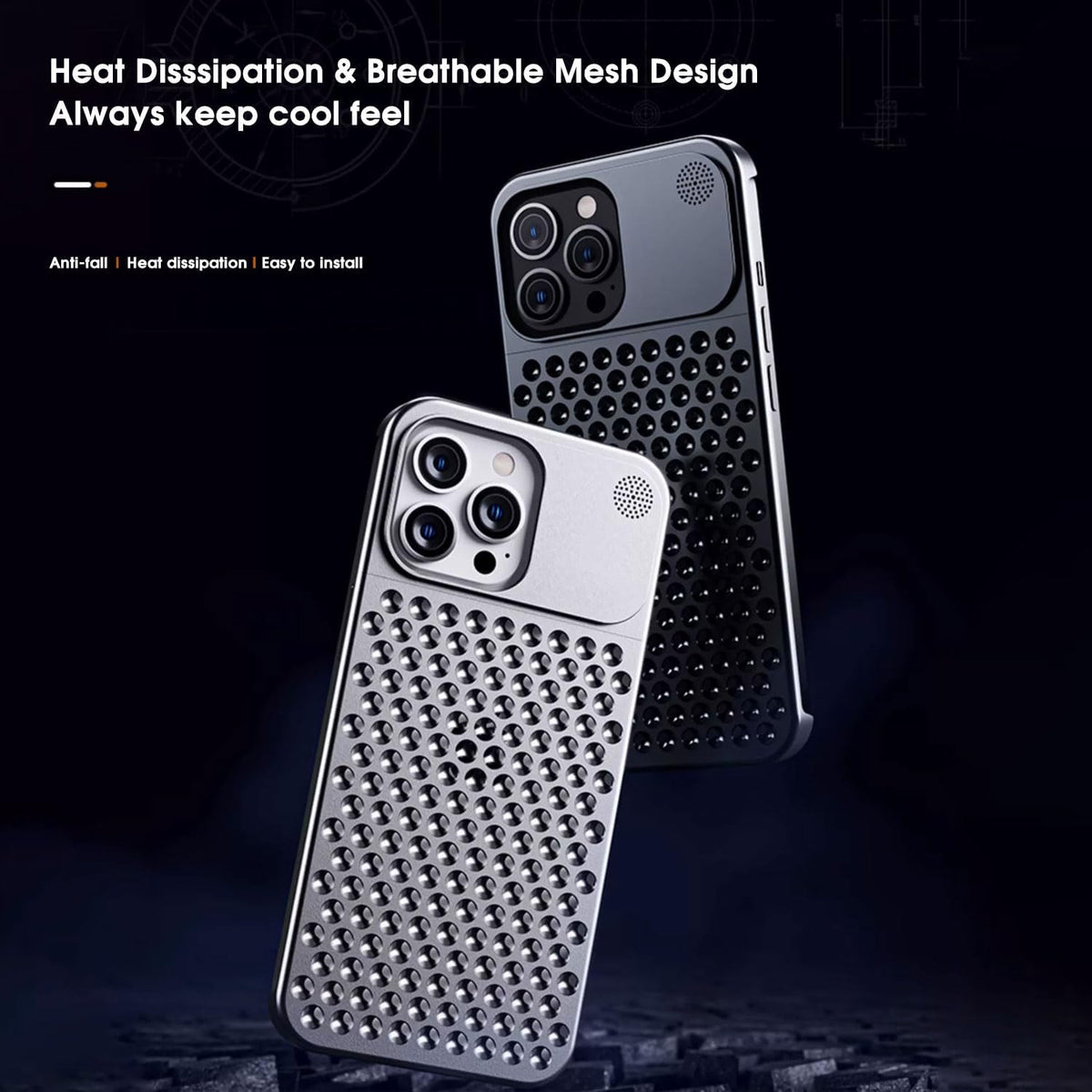 Slim Aluminum iPhone 15 Pro Case Anti-Fall Heat Dissipation Slim Aluminum iPhone 15 Pro Case Anti-Fall Heat Dissipation